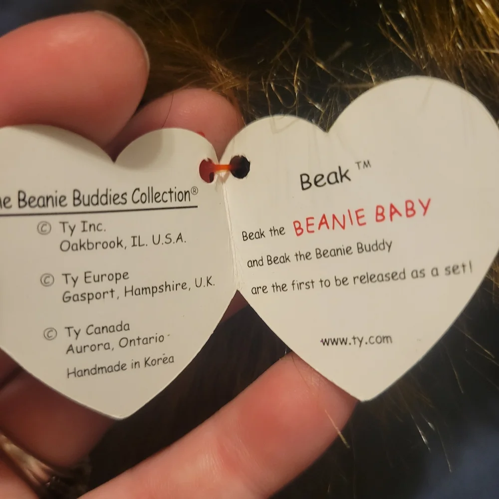 TY BEANIE BUDDY -  BEAK - KIWI BIRD - ONE OF THE ORIGINAL NINE BUDDIES